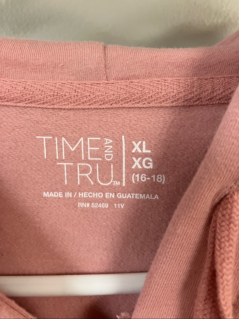 Time & Tru pink full zip hoodie jacket XL 16/18 - Picture 2 of 8
